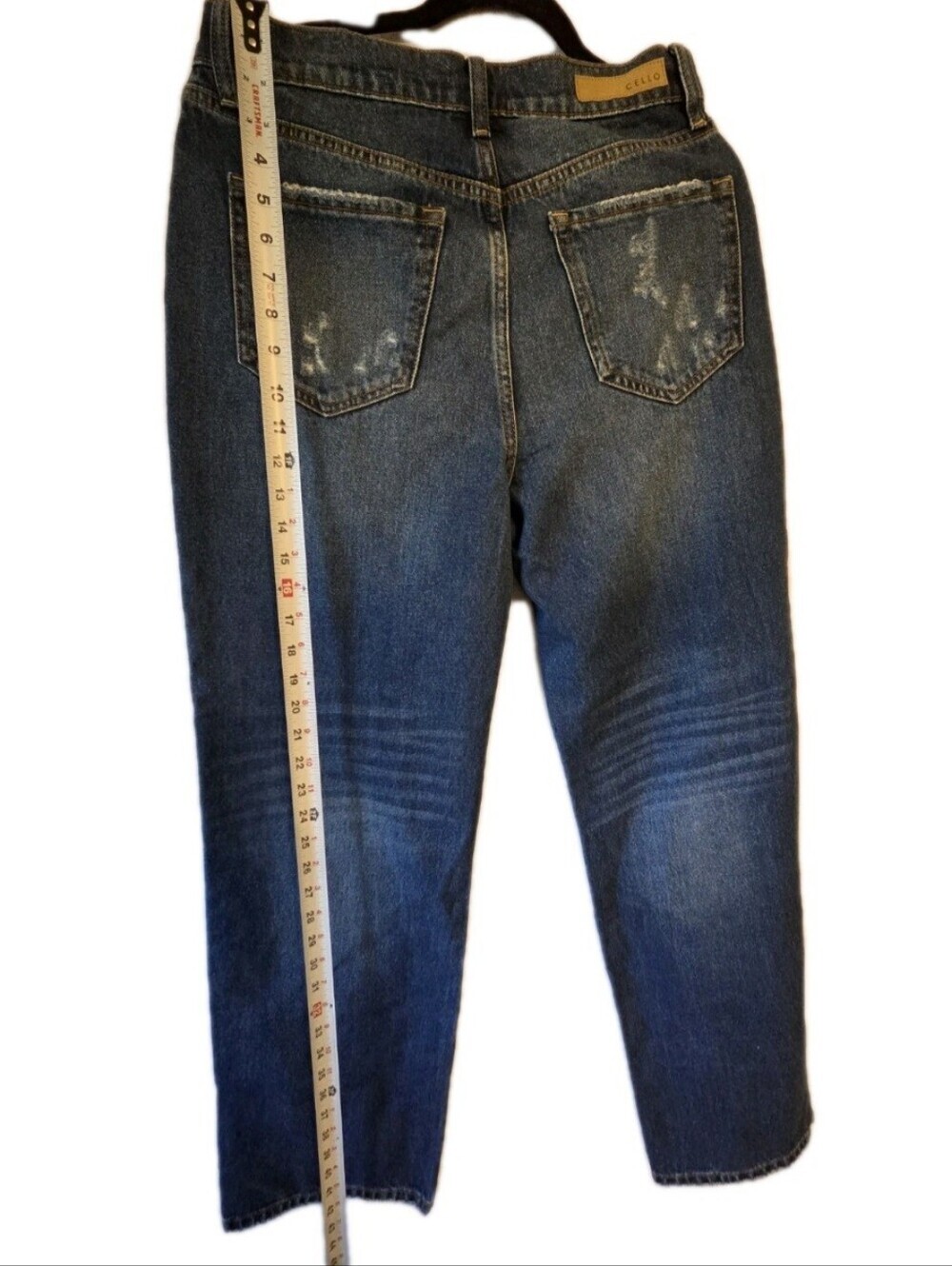 Cello Dad Jeans Super High Rise Distressed destroyed ripped baggy blue Size 9 - Picture 14 of 17